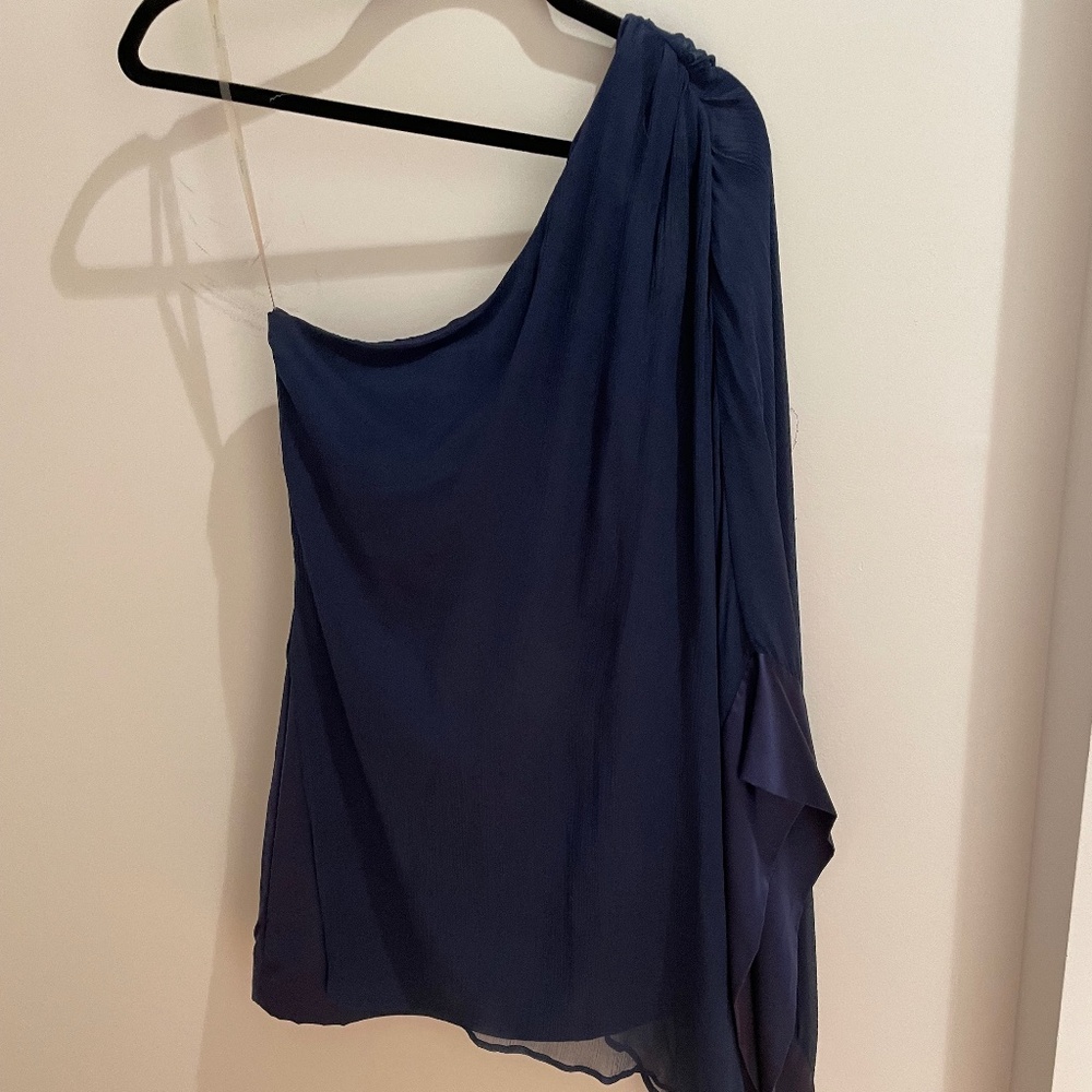 Marciano One Shoulder Silk/Sheer Dress